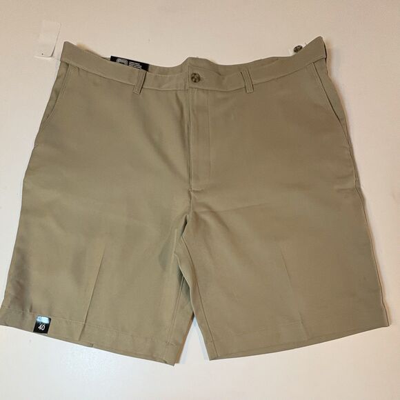NEW PGA TOUR Flat Expandable Waist Shorts Tan Khaki Men's Size 40 MSRP$55 - Picture 1 of 14